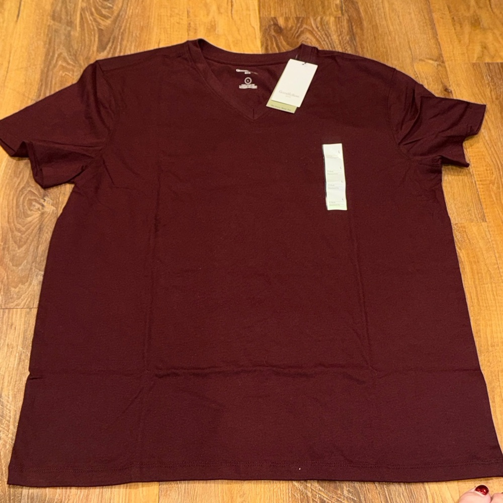 GoodFellow & Co. Men’s Burgundy Short Sleeve V-Neck T-Shirt (Size: Large)(NWT)